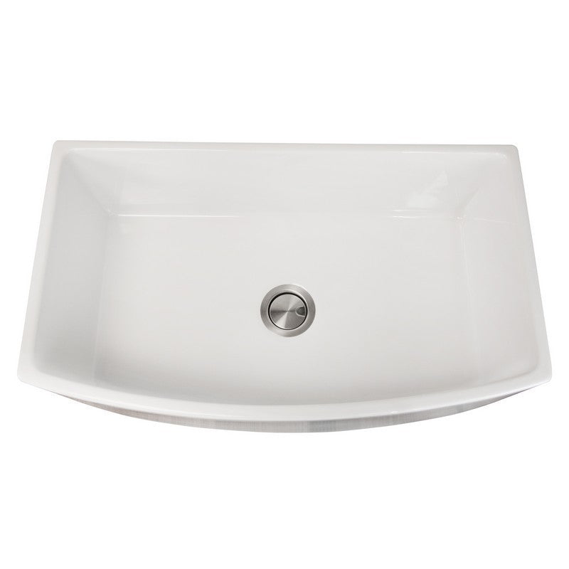 Nantucket Sinks FCFS3320CA-W Vineyard 33 Inch White Farmhouse Fireclay Sink with Curved Apron - NEW IN BOX - FreemanLiquidators - [product_description]