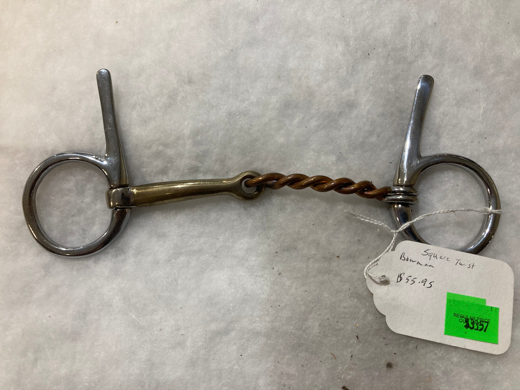 Bowman 1/2 Cheek Twisted Brass/Copper Link Bit For Horse - FreemanLiquidators