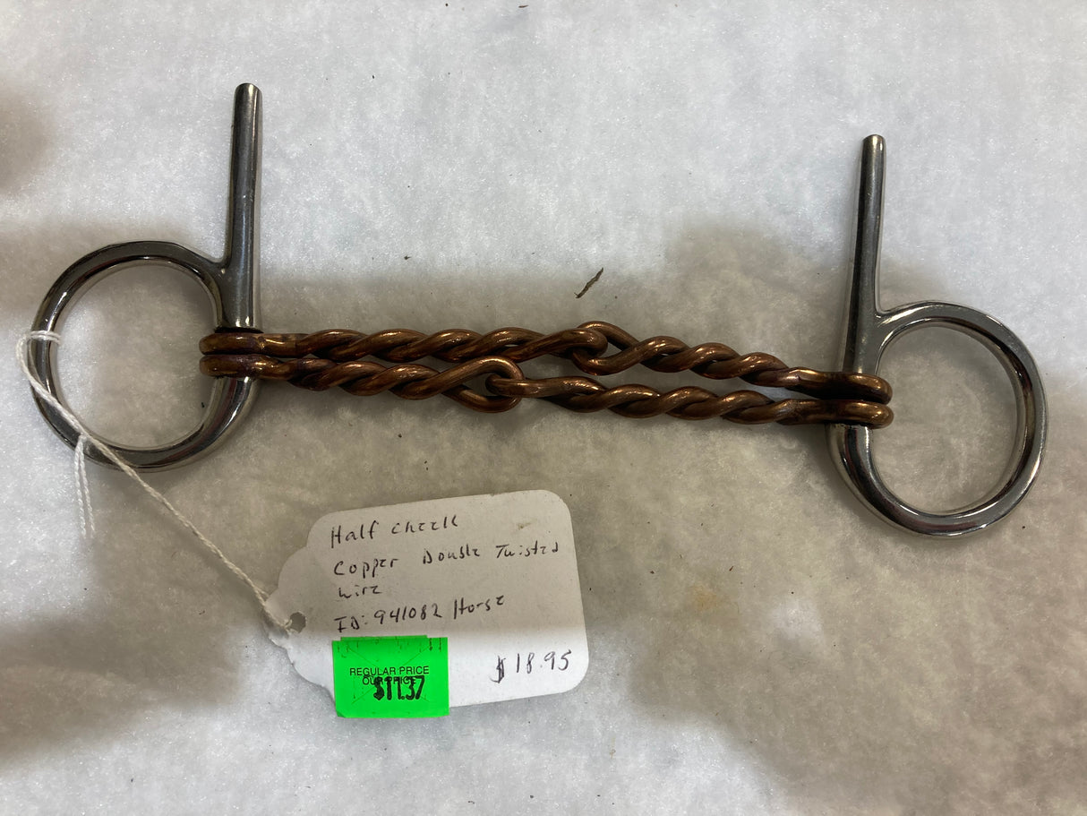 Half Cheek Double Twisted Wire Bit For Horse - FreemanLiquidators