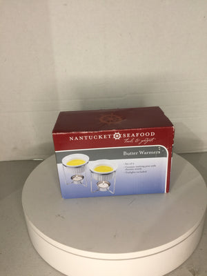 Nantucket Seafood Ceramic Butter Warmers, Set of Two - FreemanLiquidators