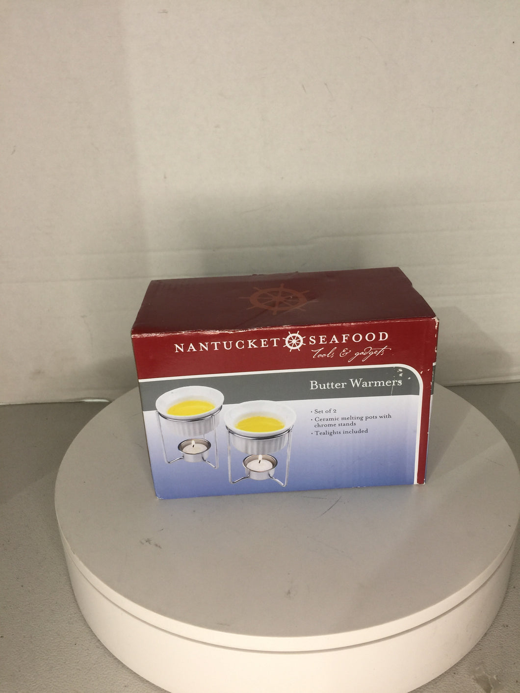 Nantucket Seafood Ceramic Butter Warmers, Set of Two - FreemanLiquidators