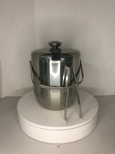 Ice Bucket - Double Walled Stainless steel Ice Bucket - Wine Bucket with Tongs - FreemanLiquidators