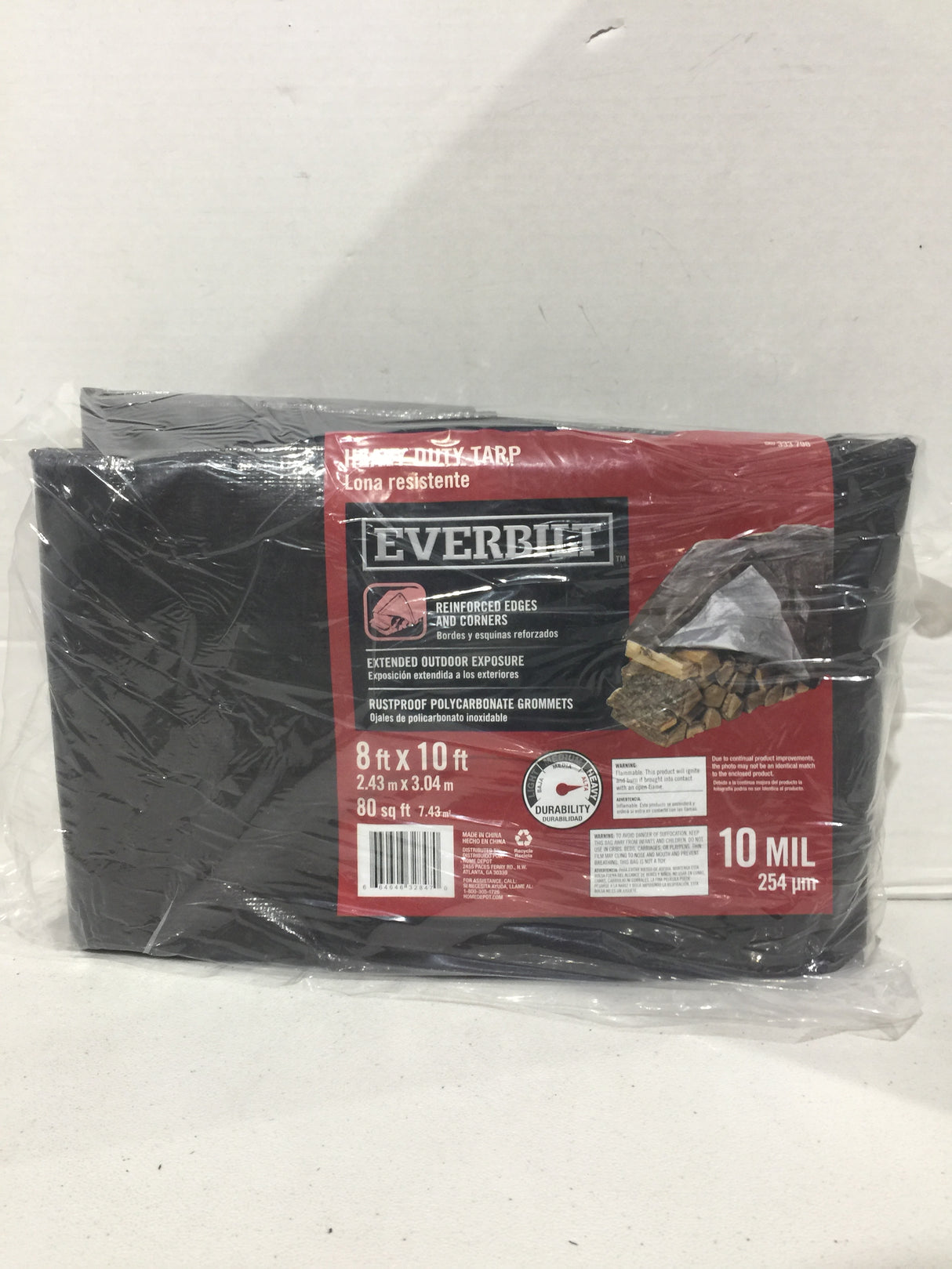 Everbilt 8 ft. x 10 ft. Brown/Silver Heavy Duty Tarp - FreemanLiquidators - [product_description]