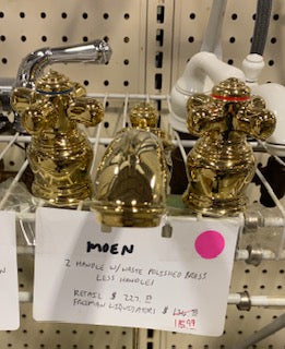 FAUCET 2 HANDLE MOEN POLISHED BRASS IN-STORE-PICKUP-ONLY - FreemanLiquidators