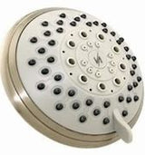 Vida Alegria 5-Inch Spashower High Pressure Shower Head; 2.5 gpm, 5 Sprays + Water-Saver (Brushed Nickel) - FreemanLiquidators