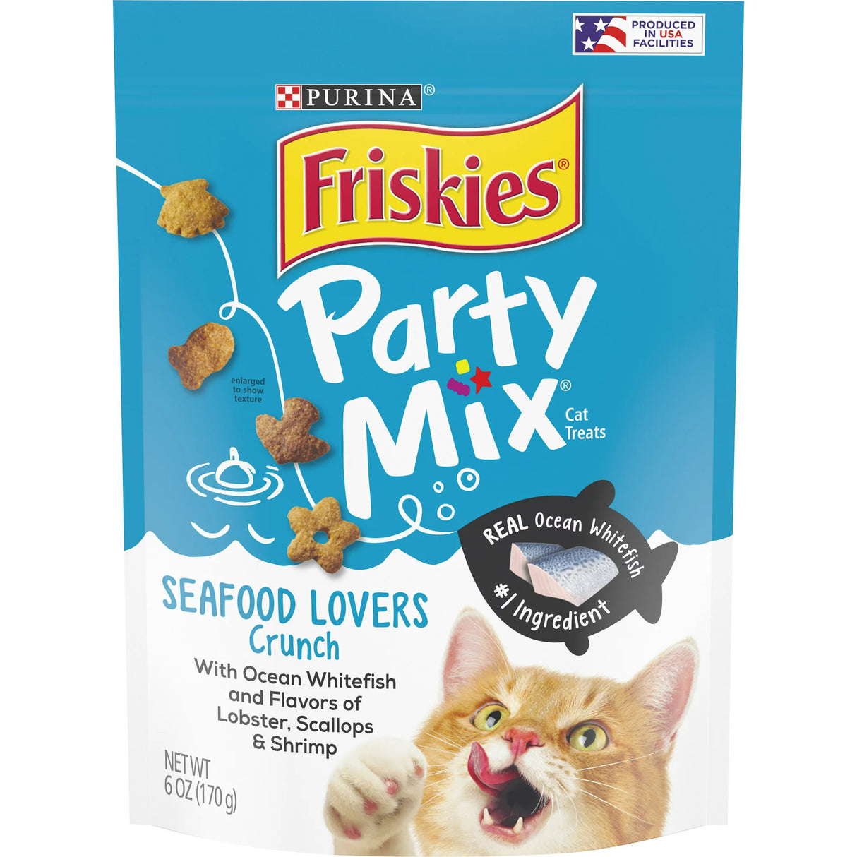 Friskies Cat Treats, Party Mix Seafood Lovers Crunch, 6 oz. Pouch STORE PICKUP ONLY - FreemanLiquidators - [product_description]