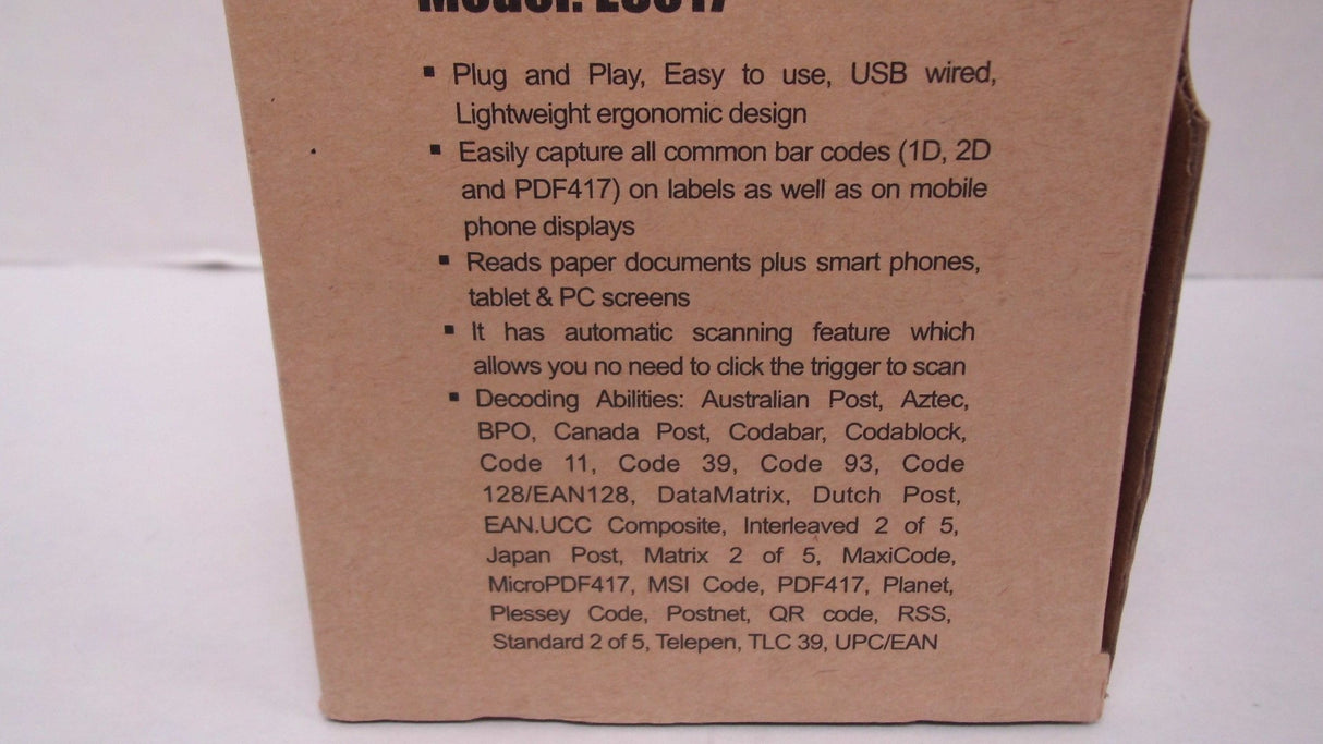 Esky ES017 Handheld USB Wired Barcode Scanner - Automatic 1D and 2D QR Code Reader