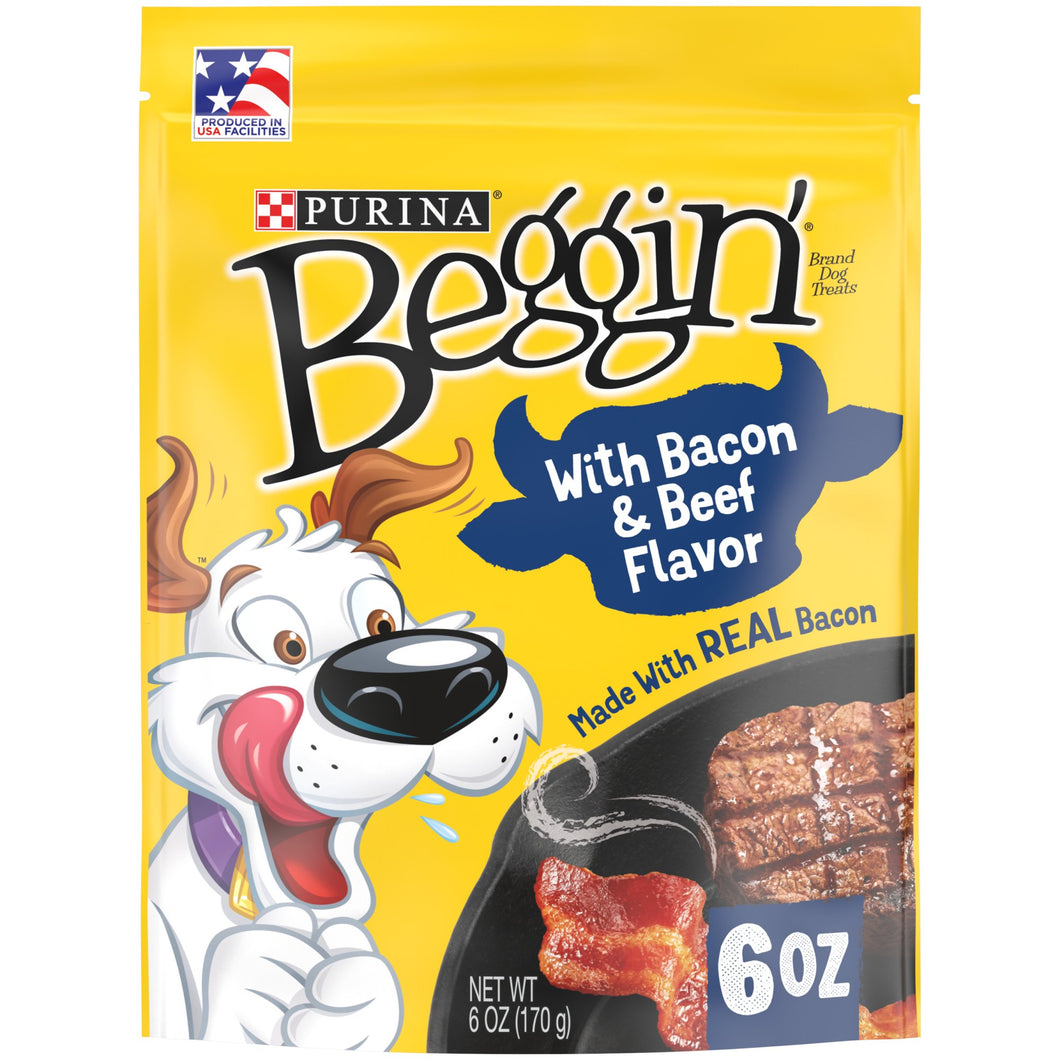 Purina Beggin' Strips Real Meat Dog Treats, Bacon & Beef Flavors, 6 oz. Pouch STORE PICKUP ONLY - FreemanLiquidators - [product_description]