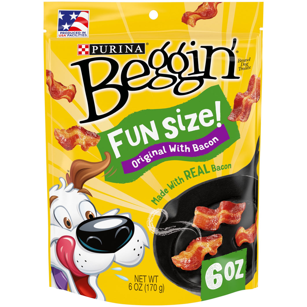Purina Beggin' Real Meat Dog Treats, Fun Size Original With Bacon, 6 oz. Pouch STORE PICKUP ONLY - FreemanLiquidators - [product_description]