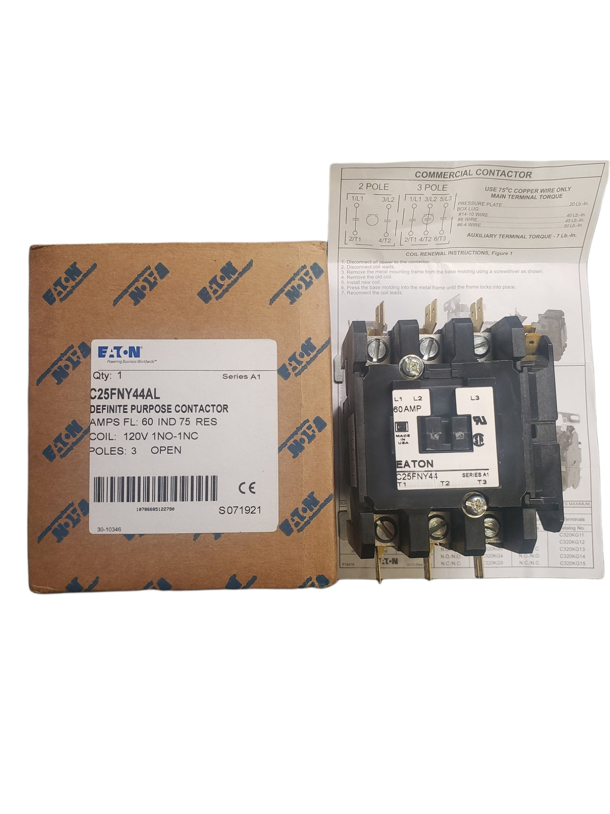 Eaton - Cutler Hammer - Definite Purpose Contactor C25FNY44AL - FreemanLiquidators - [product_description]