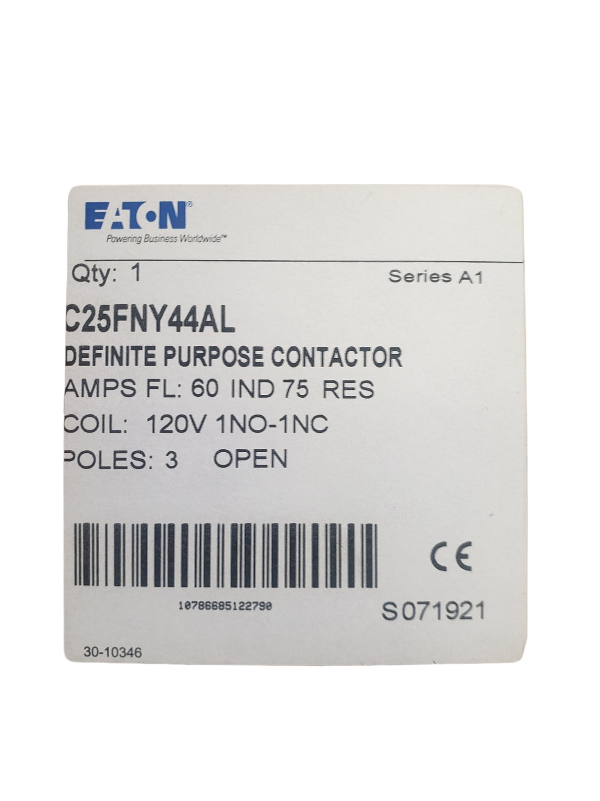 Eaton - Cutler Hammer - Definite Purpose Contactor C25FNY44AL - FreemanLiquidators - [product_description]