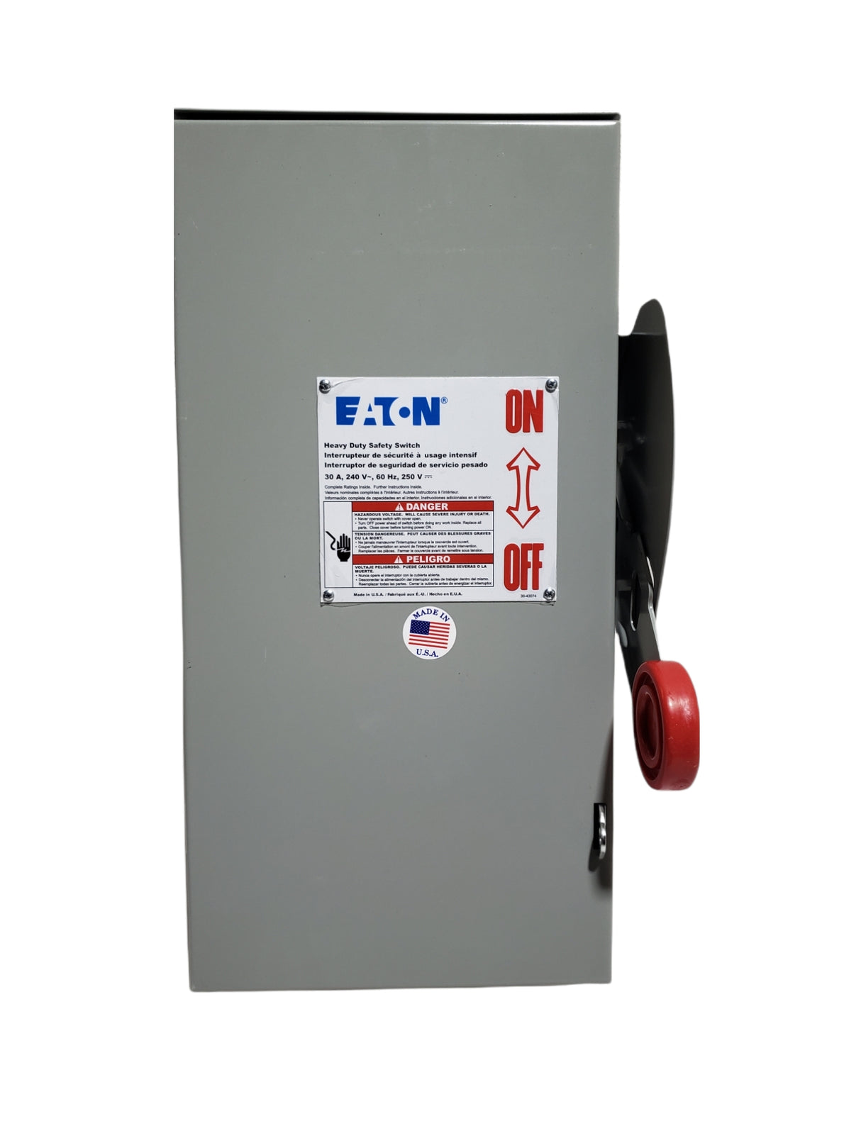 Eaton - Cutler Hammer DH221NRK Safety Switch, 30A, 2P, 240V/250DC, HD Fusible, NEMA 3R - FreemanLiquidators - [product_description]