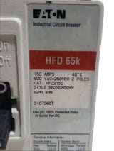 Eaton - Cutler Hammer HFD2150 150 Amp 2 Pole 600 Volt Molded Case Circuit Breaker - FreemanLiquidators - [product_description]