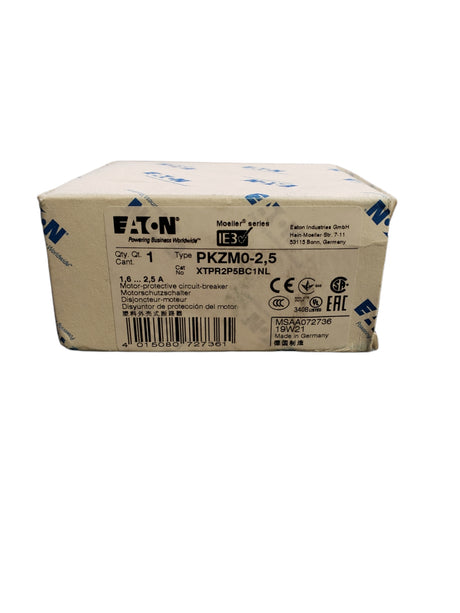 Eaton - Cutler Hammer PKZM0-2,5, Manual Motor Protector, 2.5A, 45 mm Frame size,Class 10 trip type, XT IEC Series - FreemanLiquidators - [product_description]