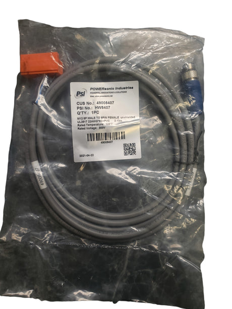 Powersonic Industries, 49008407, HW8407, M12 5P Male to 9PIN Female, Unshielded, UL2517 22AWG*5C+PVC - NEW IN ORIGINAL PACKAGING - FreemanLiquidators - [product_description]