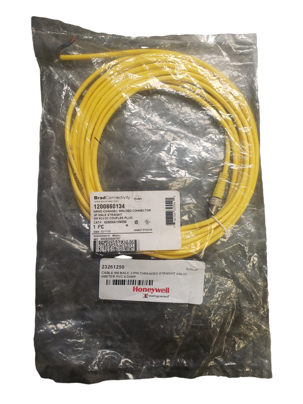 BRAD CONNECTIVITY NANO-CHANGE MOLDED CONNECTOR CABLE 1200860134 - NEW IN ORIGINAL PACKAGING - FreemanLiquidators - [product_description]
