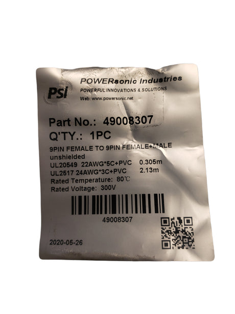PowerSonic Cordset 49008307 9PIN Female To 9PIN Female+Male Unshielded - NEW IN ORIGINAL PACKAGING - FreemanLiquidators - [product_description]