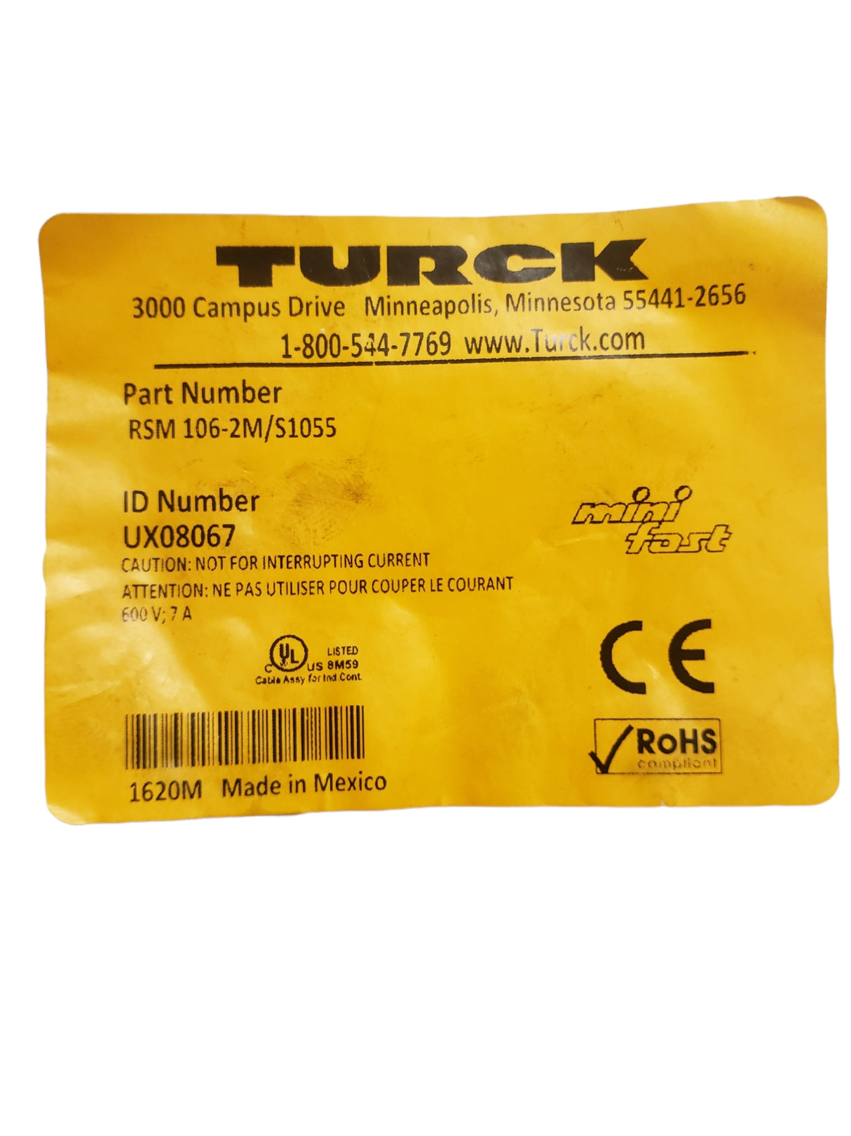 TURCK RSM 106-2M/S1055 / RSM1062MS1055 - NEW IN ORIGINAL PACKAGING - FreemanLiquidators - [product_description]