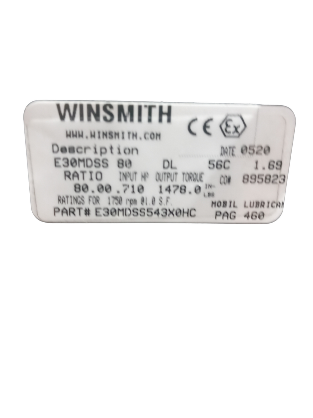 WINSMITH, E30MDSS54X0HC, GEAR REDUCER - NEW NO BOX - FreemanLiquidators - [product_description]