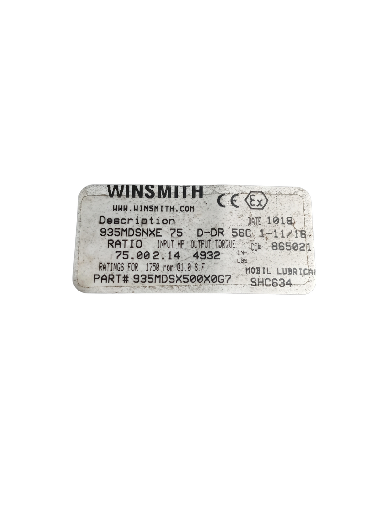 Winsmith, 935MDSX500X0G7, Speed Reducer - NEW NO BOX - FreemanLiquidators - [product_description]