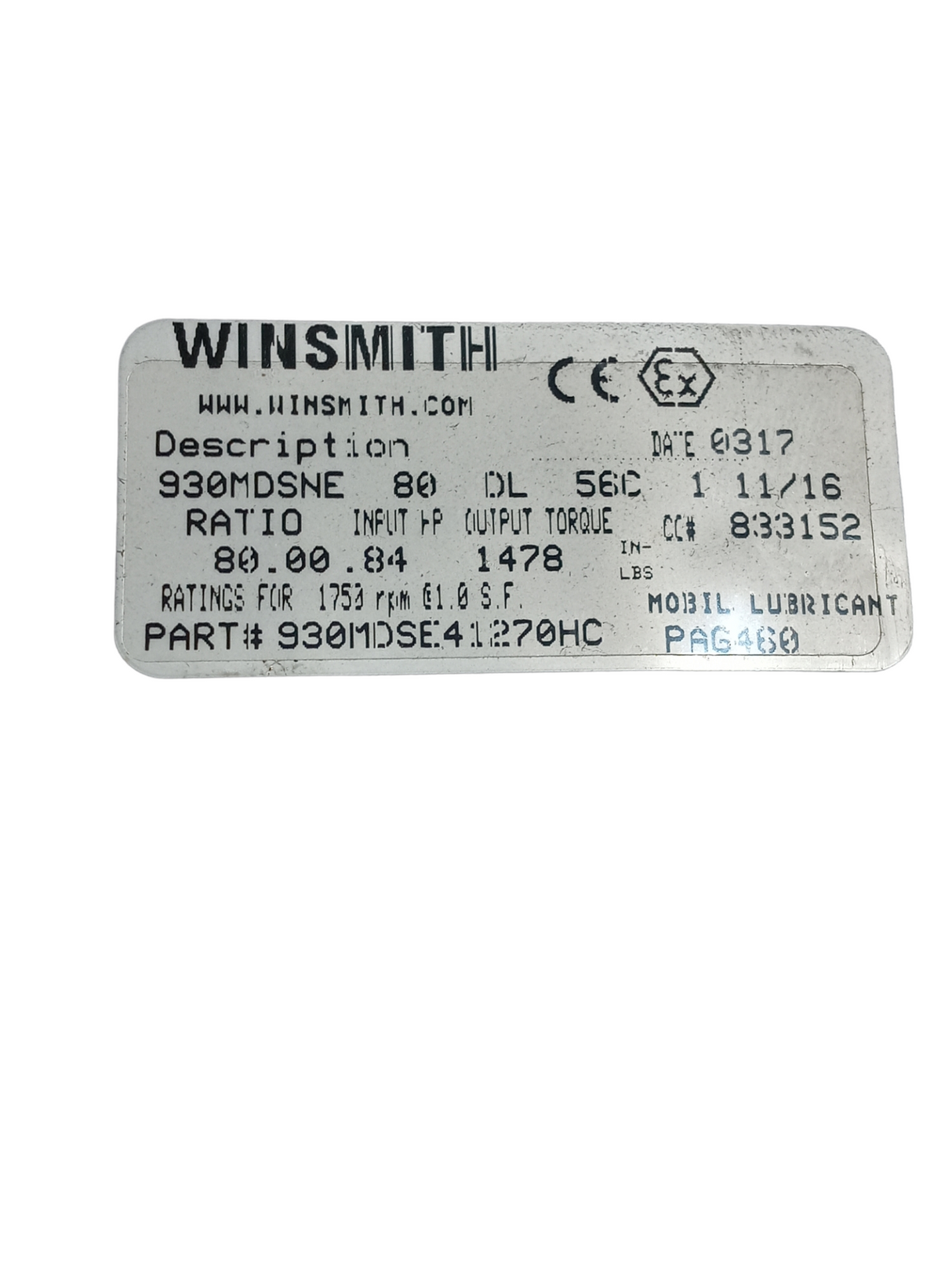 Winsmith, 930MDSE41270HC, Speed Reducer - NEW NO BOX - FreemanLiquidators - [product_description]