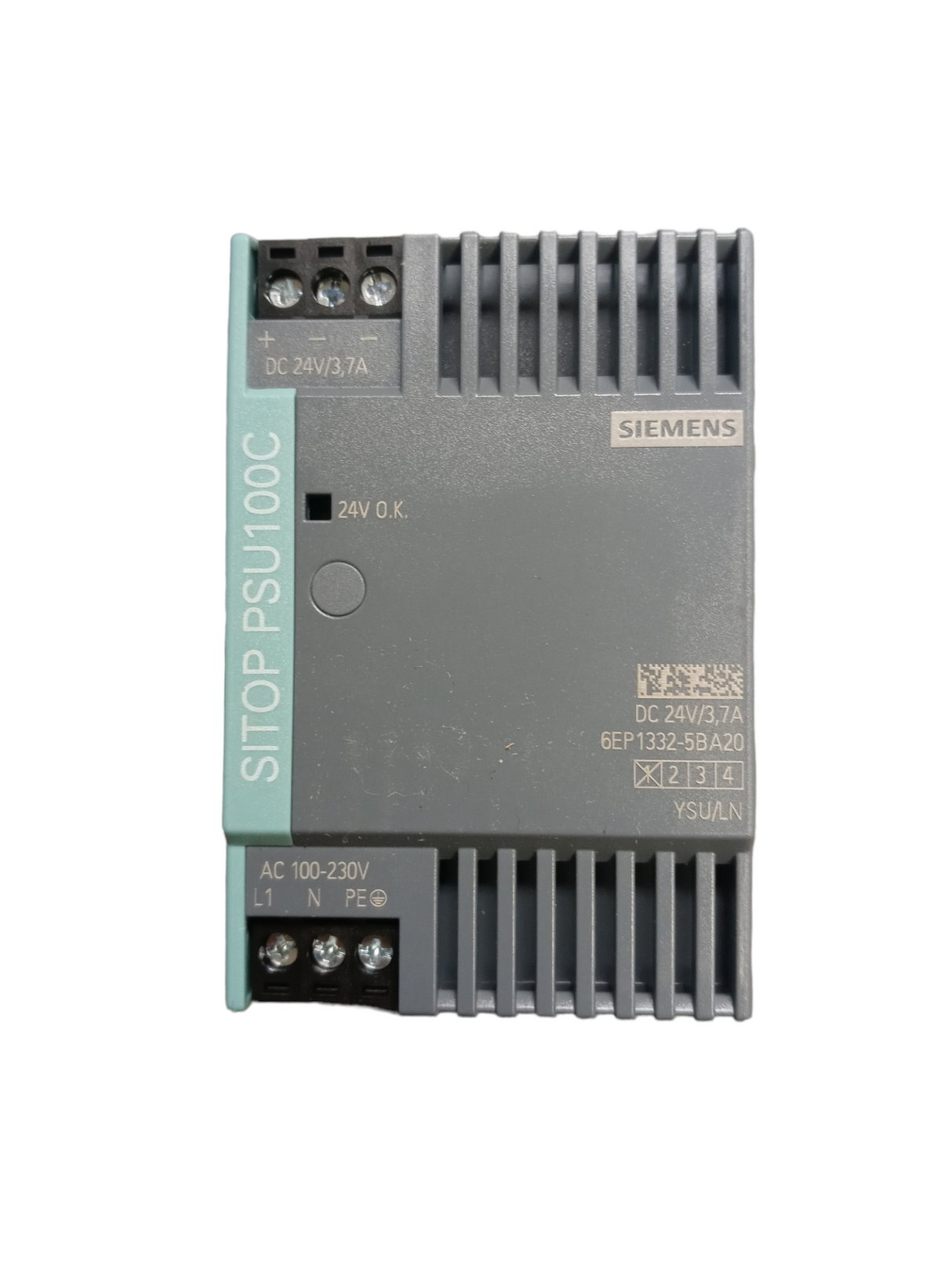 SIEMENS, 6EP1332-5BA20, Power supply: switched-mode; 89W, 24VDC, 3.7A, 85÷264VAC, DIN, IP20 - NEW IN BOX - FreemanLiquidators - [product_description]