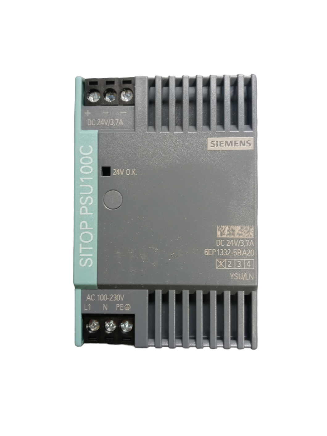 SIEMENS, 6EP1332-5BA20, Power supply: switched-mode; 89W, 24VDC, 3.7A, 85÷264VAC, DIN, IP20 - NEW IN BOX - FreemanLiquidators - [product_description]