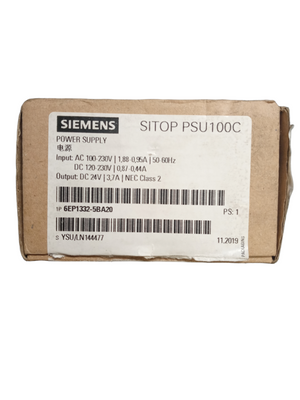 SIEMENS, 6EP1332-5BA20, Power supply: switched-mode; 89W, 24VDC, 3.7A, 85÷264VAC, DIN, IP20 - NEW IN BOX - FreemanLiquidators - [product_description]