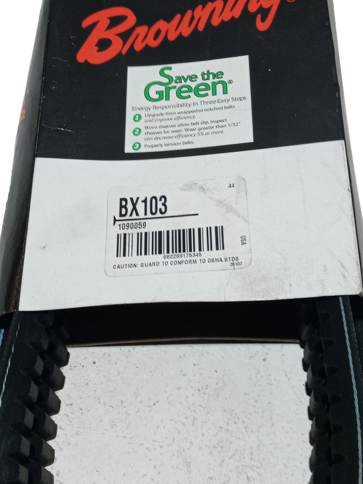 Browning BX103 Gripnotch Belt, BX Belt Section, 104.8 Pitch Length - NEW IN ORIGINAL PACKAGING - FreemanLiquidators - [product_description]