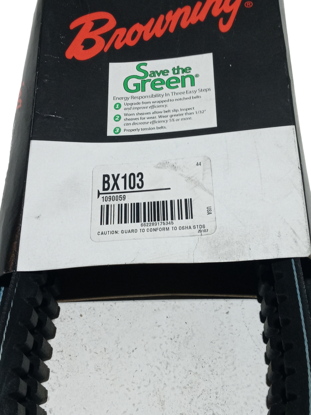 Browning BX103 Gripnotch Belt, BX Belt Section, 104.8 Pitch Length - NEW IN ORIGINAL PACKAGING - FreemanLiquidators - [product_description]