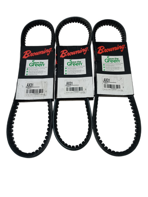 LOT OF 3 Browning AX31 Gripnotch Belt, BX Belt Section, 32.3 Pitch Length - NEW IN ORIGINAL PACKAGING - FreemanLiquidators - [product_description]