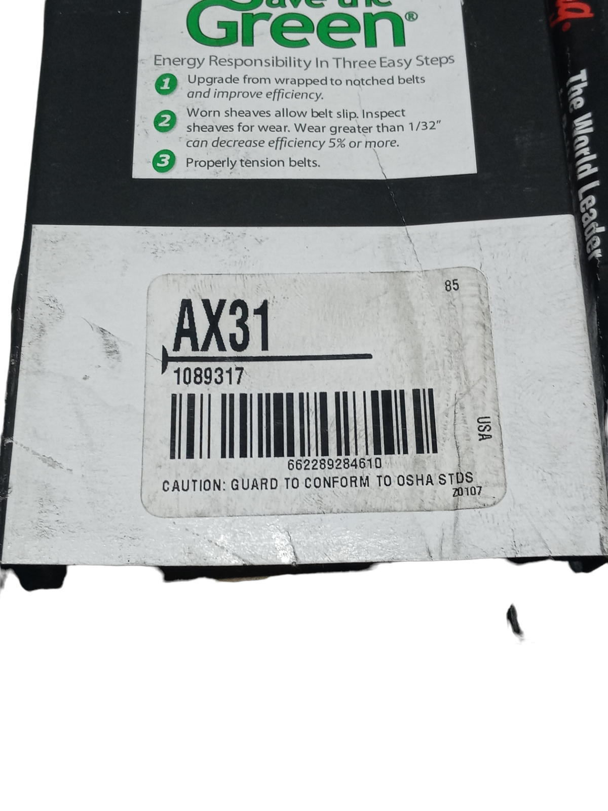 Ax31 LOT OF 3 Browning AX31 Gripnotch Belt, BX Belt Section, 32.3 Pitch Len ...