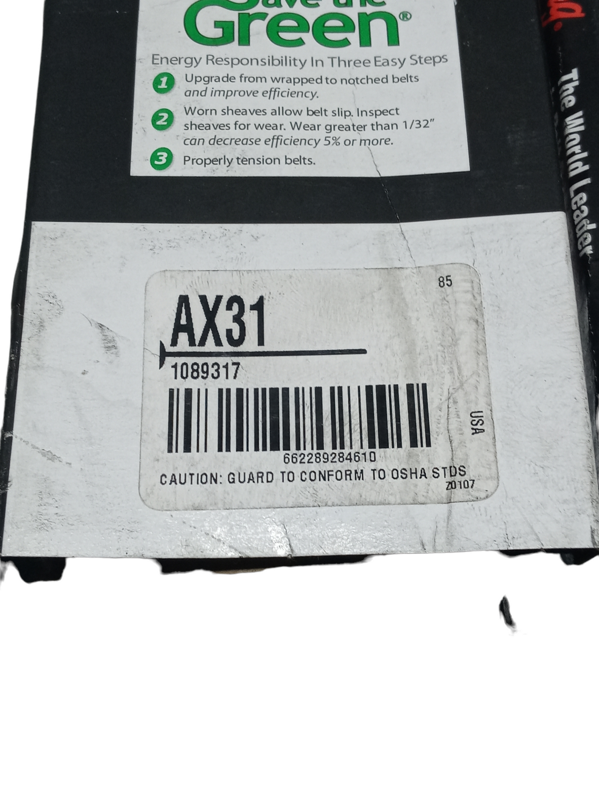 LOT OF 3 Browning AX31 Gripnotch Belt, BX Belt Section, 32.3 Pitch Length - NEW IN ORIGINAL PACKAGING - FreemanLiquidators - [product_description]