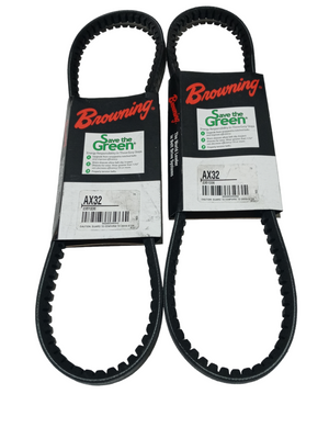 LOT OF 2 Browning AX32 Gripnotch Belt, BX Belt Section, 33.3 Pitch Length - NEW IN ORIGINAL PACKAGING - FreemanLiquidators - [product_description]