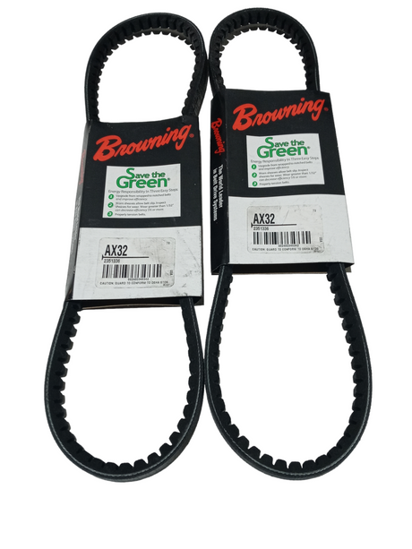 LOT OF 2 Browning AX32 Gripnotch Belt, BX Belt Section, 33.3 Pitch Length - NEW IN ORIGINAL PACKAGING - FreemanLiquidators - [product_description]