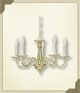 Quorum Polished Brass Chandelier 6024-5-2