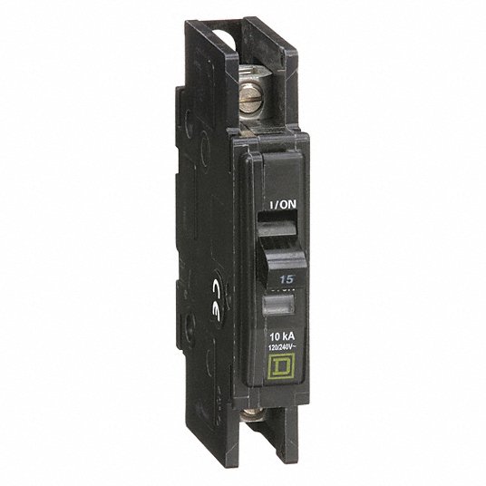 SQUARE D Miniature Circuit Breaker, 15 A, 120/240V AC, 1 Pole, Surface/DIN Rail, QOU115 - NEW IN BOX - FreemanLiquidators - [product_description]