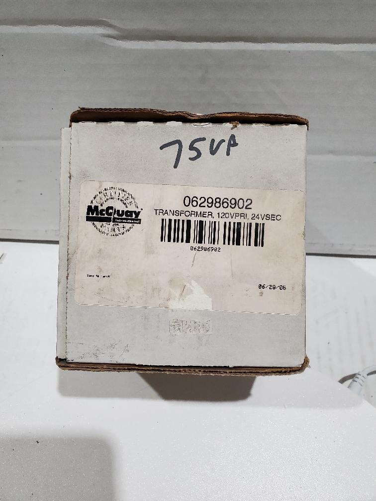 McQuay 062986902 Transformer 120-24V 75VA - FreemanLiquidators