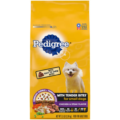 Pedigree with Tender Bites Chicken & Steak Flavor for SMALL Dogs, 3.5 lb. Bag STORE PICKUP ONLY - FreemanLiquidators - [product_description]