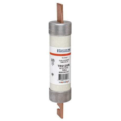 Mersen TRS125R Time-Delay/Class RK5 Fuse, 600VAC/600VDC, 200kA AC/100kA DC, 125 Ampere, 1-13/16" Diameter x 9-5/8" Length - NEW IN BOX - FreemanLiquidators - [product_description]