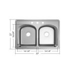 Load image into Gallery viewer, IPT Stainless Steel 33 in. 20-Gauge Double Bowl Top Mount Kitchen Sink T-DP5050-EUR  STORE PICKUP ONLY - FreemanLiquidators - [product_description]
