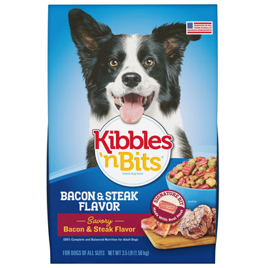 Kibbles 'n Bits Bacon & Steak Flavor Dry Dog Food, 3.5-Pound Bag store pickup only - FreemanLiquidators - [product_description]