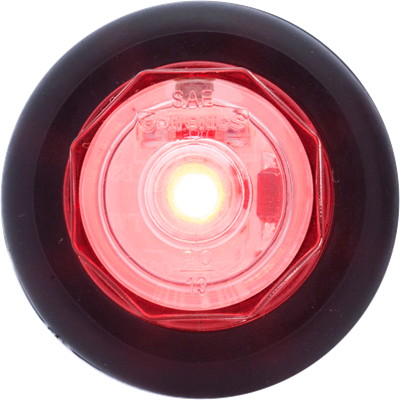 Clear lens red 3/4" LED non-directional marker/clearance light with A11GB grommet, .180 male bullets - FreemanLiquidators - [product_description]