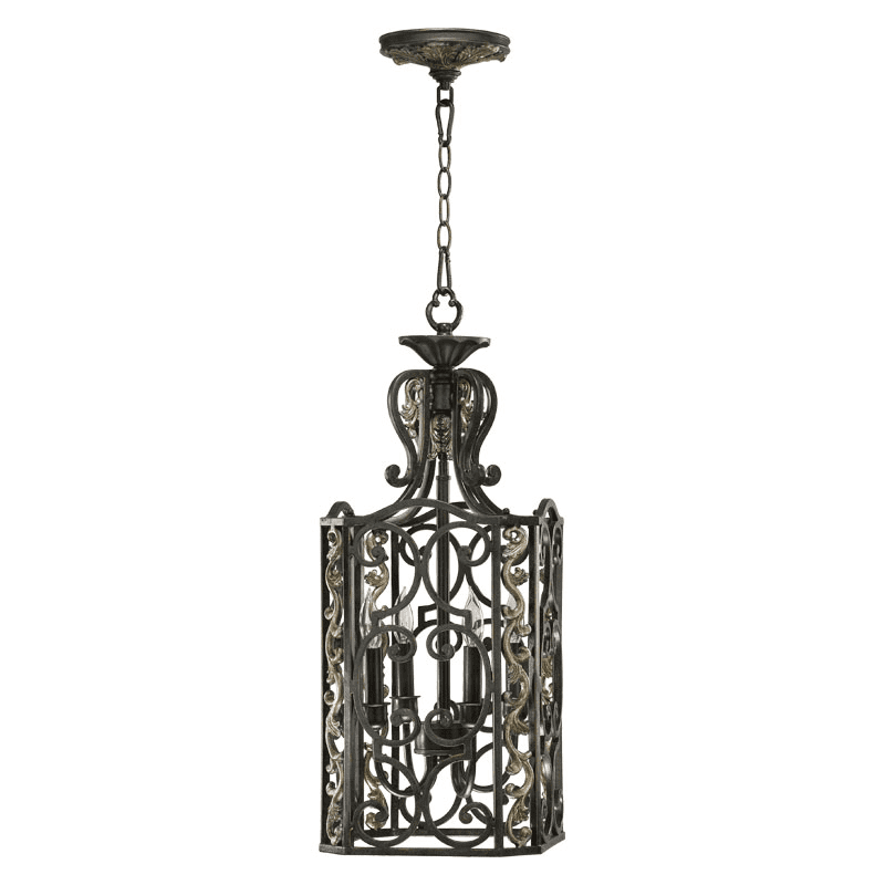 Quorum International 6863-6-54 Classic Bronze Six Light Foyer Chandelier from the Gabrielle Collection