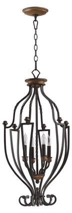 Quorum International 6883-4-44 Toasted Sienna With Golden Fawn 4 Light Entry Fixture from the Crestview Collection