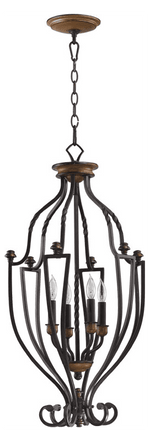 Quorum International 6883-4-44 Toasted Sienna With Golden Fawn 4 Light Entry Fixture from the Crestview Collection