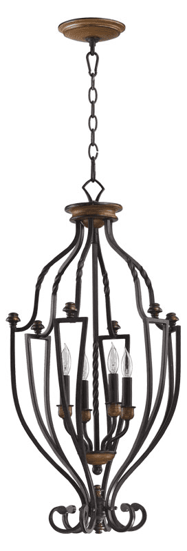 Quorum International 6883-4-44 Toasted Sienna With Golden Fawn 4 Light Entry Fixture from the Crestview Collection
