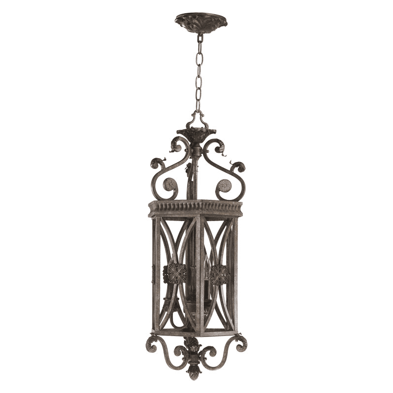 Quorum International 6923-3-87 Byzantine Bronze Three Light Foyer Pendant from the Sebastiano Collection