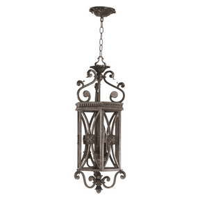 Quorum International 6923-3-87 Byzantine Bronze Three Light Foyer Pendant from the Sebastiano Collection