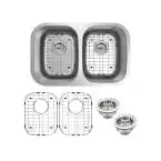 Load image into Gallery viewer, IPT Undermount 18-Gauge Stainless Steel 29-3/8 in. 0-Hole 50/50 Double Bowl Kitchen Sink with Grid Set and Drain Assemblies T2918 STORE PICKUP ONLY - FreemanLiquidators - [product_description]
